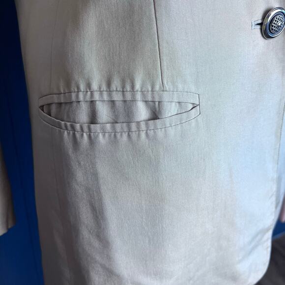 Talbots Silk Blazer Sz 6 Beige Minimalist Neutral Preppy Quiet Luxury Career - Picture 4 of 6